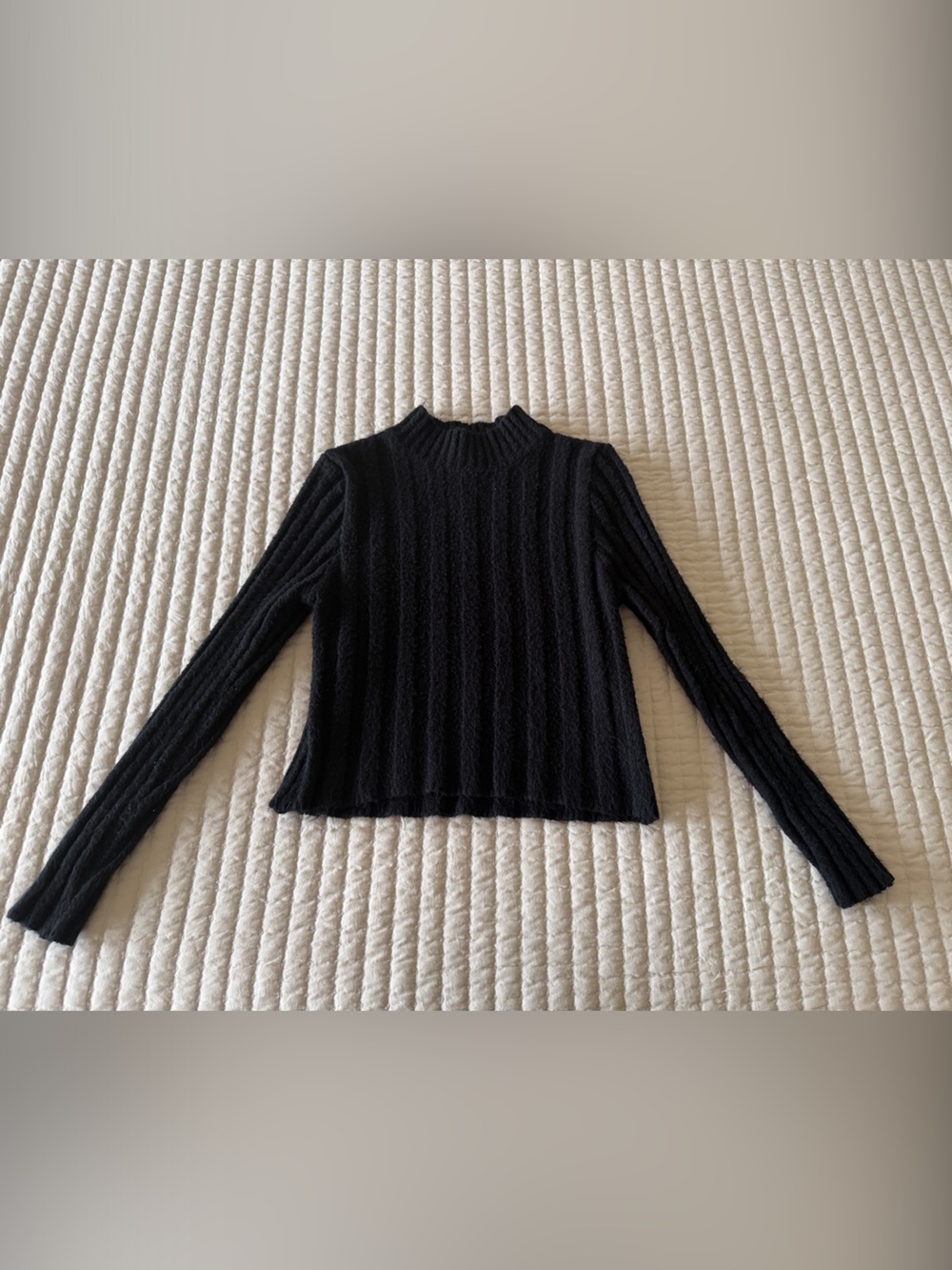 wild fable Black Ribbed Long-Sleeve Sweater